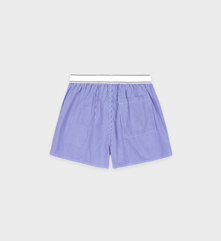 Serif Logo Boxer - White/Blue Stripe