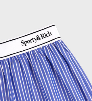 Serif Logo Boxer - Blue Striped