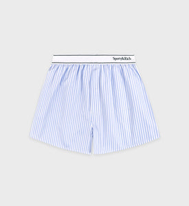 Serif Logo Boxer - Light Blue Striped