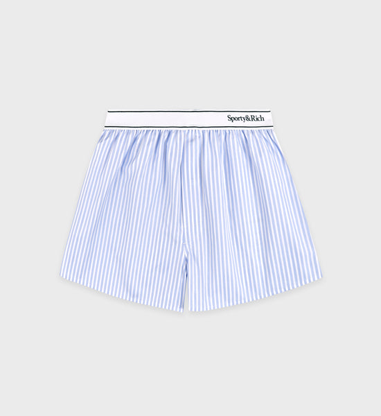 Serif Logo Boxer - Light Blue Striped