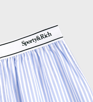 Serif Logo Boxer - Light Blue Striped