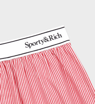 Serif Logo Boxer - White/Red Stripe