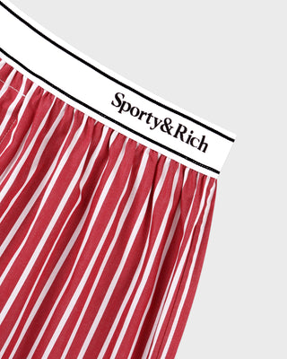 Serif Logo Boxer - Ruby Stripe