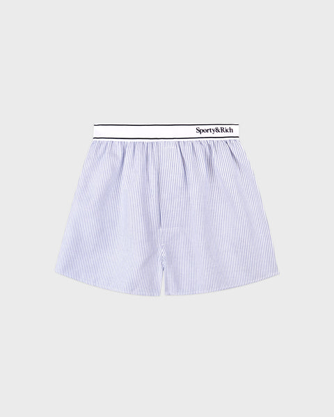Serif Logo Oxford Boxer - Navy Stripe