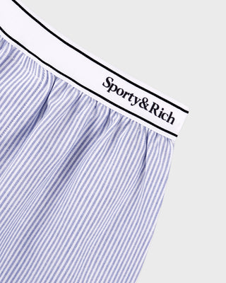 Serif Logo Oxford Boxer - Navy Stripe