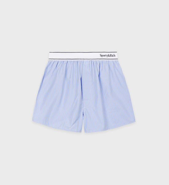 Serif Logo Boxer Short - Sky Blue/White