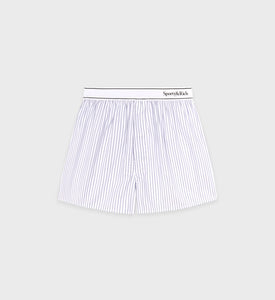 Serif Logo Boxer - White/Navy Striped