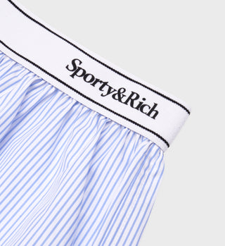 Boxer shorts Serif Logo - Blanc/Bleu Clair Rayé