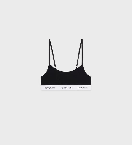 Serif Logo Bralette Rich - – Sporty & Black