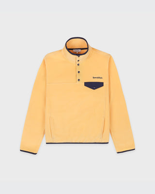 Serif Logo Buttoned Polar Sweatshirt - Custard/Light Navy