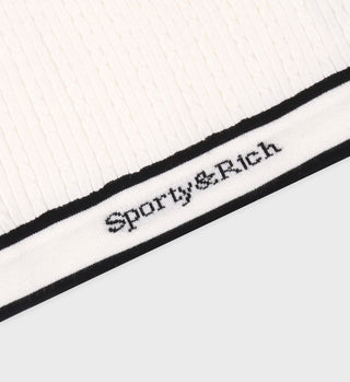 Serif Logo Cableknit Tank - Off White