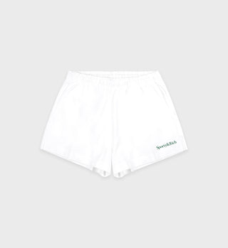 Serif Logo Disco Short - White/Forest