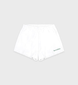 Serif Logo Disco Short - White/Forest