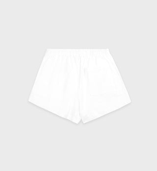 Serif Logo Disco Short - White/Forest