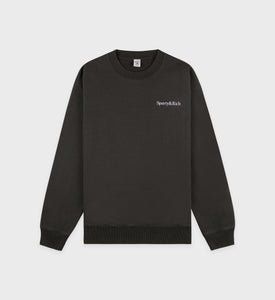 Sweat Serif Logo - Noir Délavé/Blanc