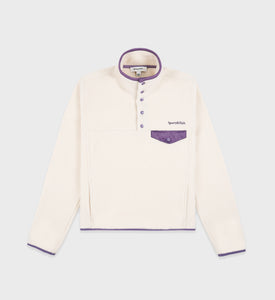 Serif Logo Polar Sweatshirt - Cream/Dusty Grape