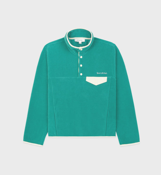 Serif Logo Polar Sweatshirt - Spring Green/Cream