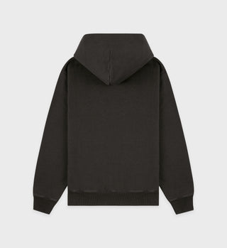 Serif Logo Hoodie - Faded Black/White