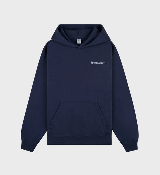 Serif Logo Hoodie - Navy/White