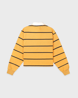 Serif Logo Rugby Polo - Faded Gold/White/Navy