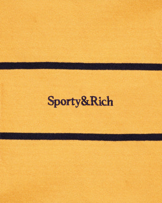 Serif Logo Rugby Polo - Faded Gold/White/Navy