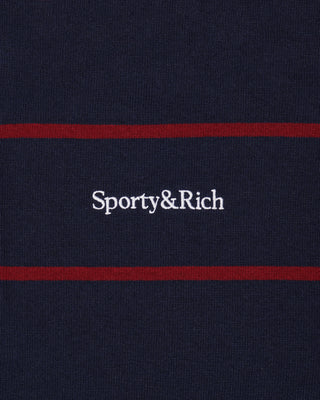 Serif Logo Rugby Polo - Navy/White/Merlot