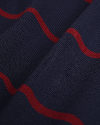 Serif Logo Rugby Polo - Navy/White/Merlot