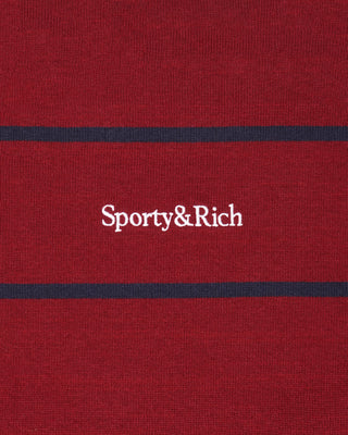 Serif Logo Rugby Polo - Merlot/White/Navy
