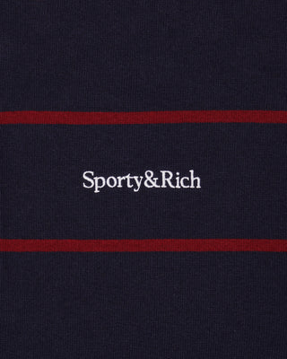 Serif Logo Rugby Polo Men - Dark Navy/White/Merlot