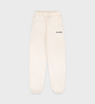 Serif Logo Sweatpant - Cream/Navy