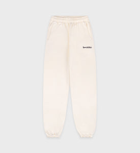 Serif Logo Sweatpant - Cream/Navy