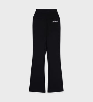 Serif Logo Flared Legging - Black/White