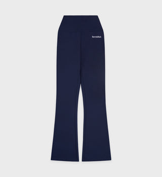 Serif Logo Flared Legging - Navy/White