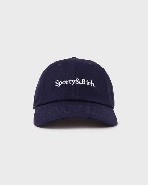 Serif Logo Hat - Navy/White