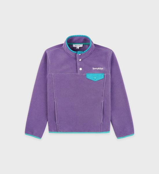 Serif Logo Kids Polar Sweatshirt - Dusty Grape