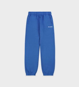 Serif Logo Kids Sweatpant - Paris Blue/White