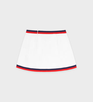 Serif Logo Mila Skirt - White/Navy/Red
