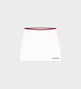 Serif Logo Mini Cable Skirt - Off White/Navy/Red