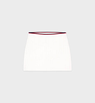 Serif Logo Mini Cable Skirt - Off White/Navy/Red