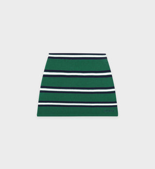 Serif Logo Silk Pique Aline Skirt - Alpine/White/Navy