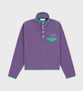 Serif Logo Polar Sweatshirt - Dusty Grape/Spring Green