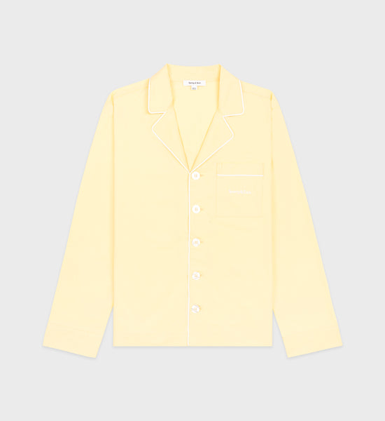 Serif Logo Pyjama Shirt - Canary/White