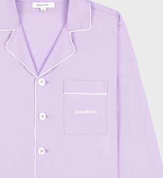 Serif Logo Pyjama Shirt - Lilac/White