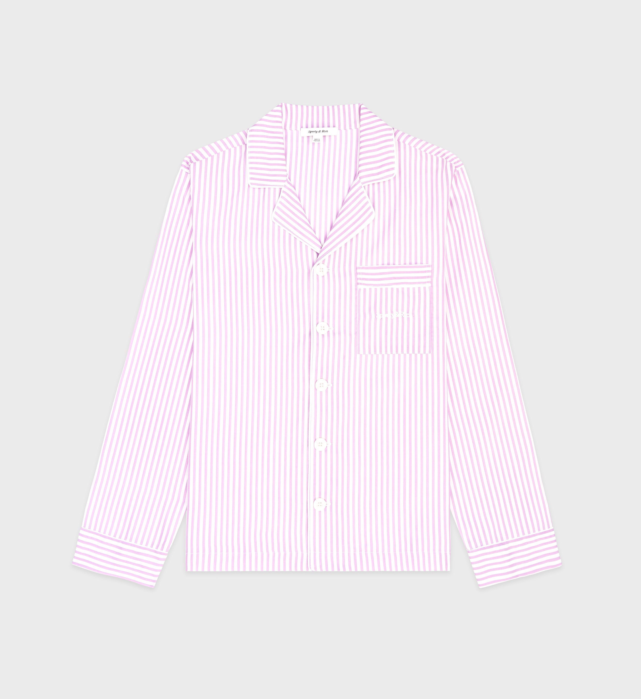 Sporty Lilac Rich & – Shirt Striped - Pyjama Logo Serif