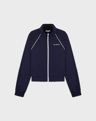 Serif Logo Retro Track Jacket - Navy/White