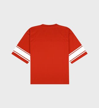 Serif Logo Mesh Jersey - Sports Red/White