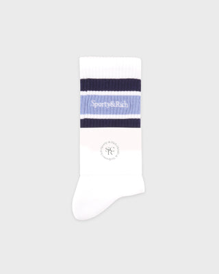 Serif Logo Socks - White/Navy/Colony