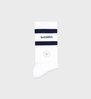 Chaussettes Serif Logo - Blanc/Marine