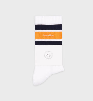 Serif Logo Socks - White/Gold