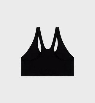 Serif Logo Sport Bra - Black/White